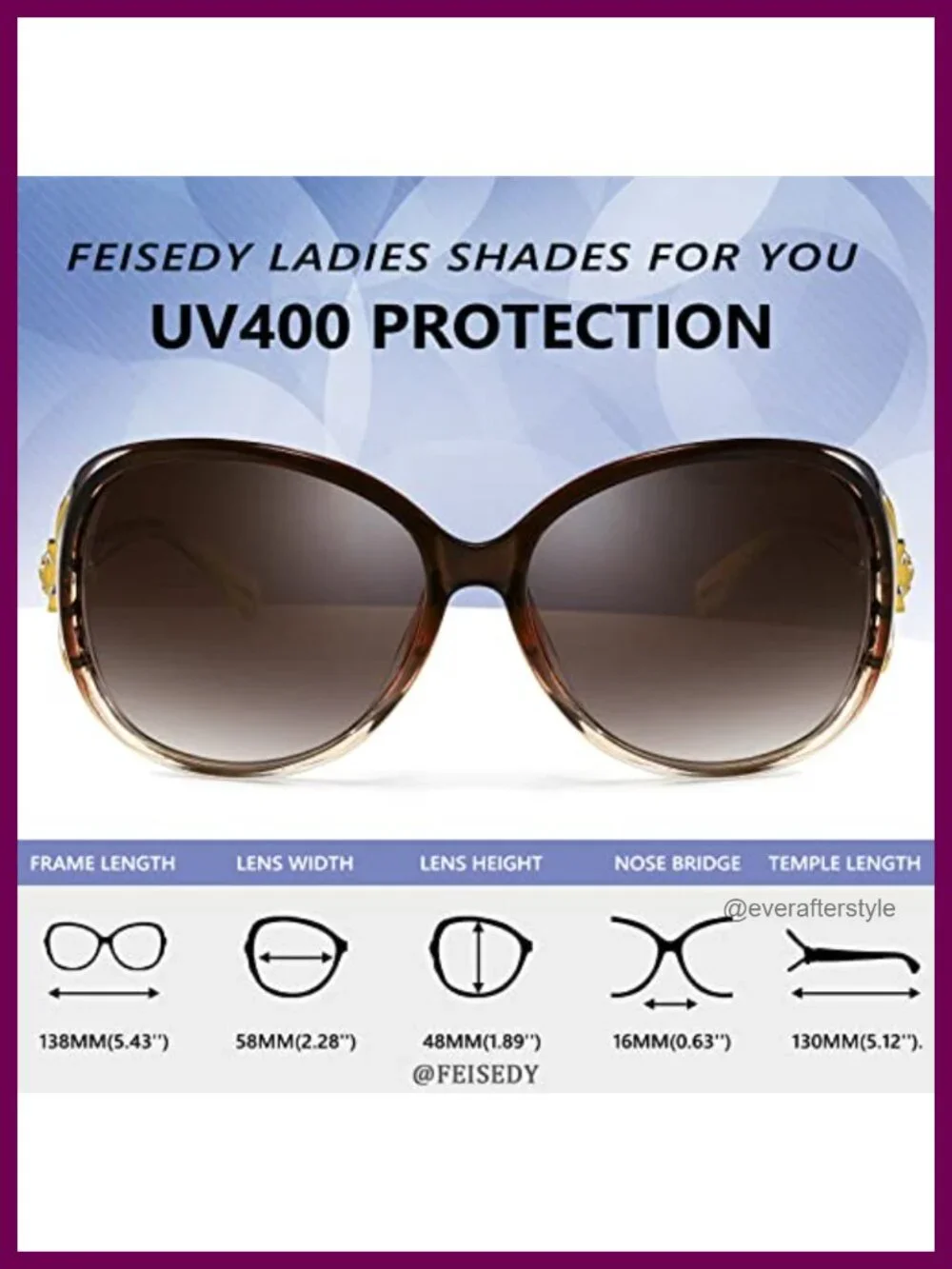 Oversized Polarized Sunglasses Large Cat Eye Rhinestone UV400